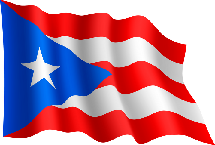Waving flag of Puerto Rico